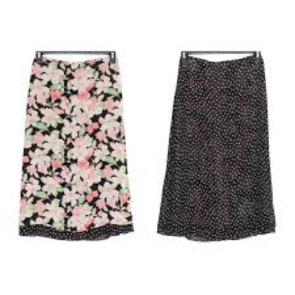 Emma‎ James Floral/ Polka Dot Reversible Skirt Cottagecore 10